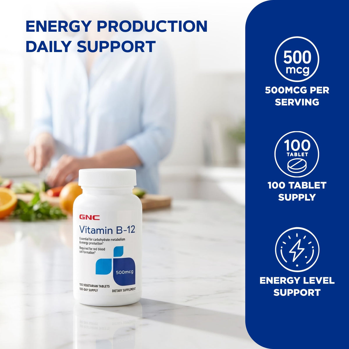 GNC Vitamine B-12 500mcg étiquette des ingrédients