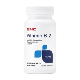 GNC Vitamine B2 100mg complément alimentaire 100 tablettes vue de face