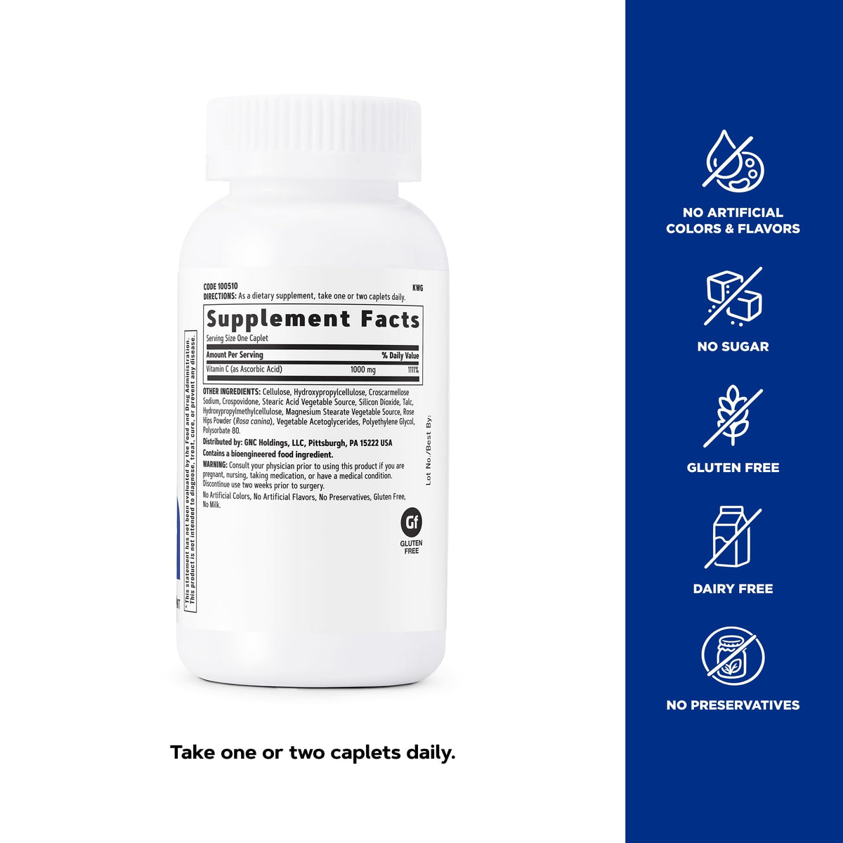 GNC Vitamine C 1000 mg 100 comprimés avec d'autres compléments