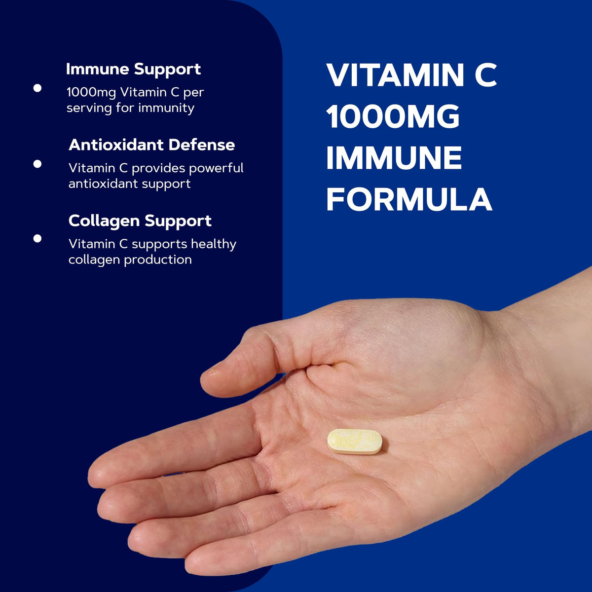 GNC Vitamine C 1000 mg comprimés en gros plan