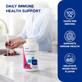 GNC Vitamine C 100mg, comprimés à mâcher en forme de fruit