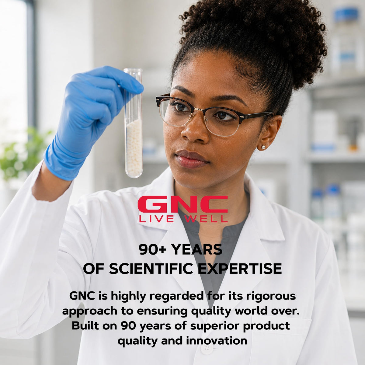 GNC Vitamine C 100mg, détail des ingrédients sur l'emballage