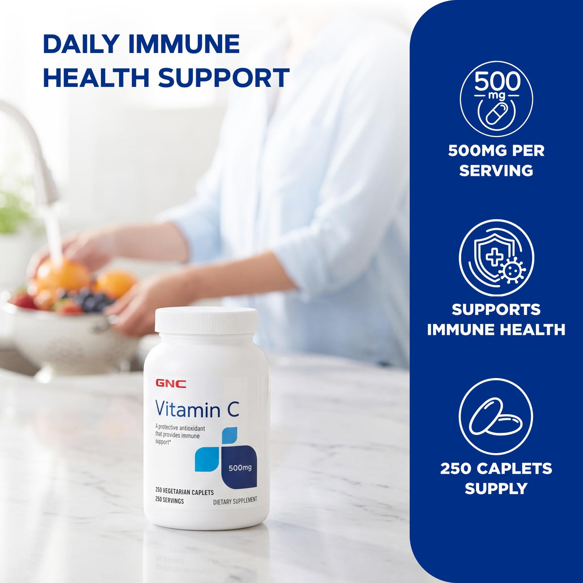 GNC Vitamine C 500 mg 250 comprimés emballage