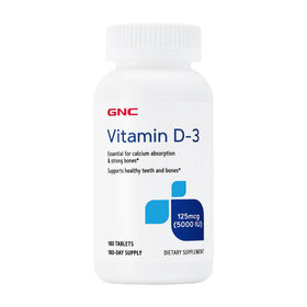 GNC Vitamine D3 125mcg 180 tablettes, vue de face