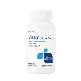 GNC Vitamine D3 50mcg 180 comprimés vue de face