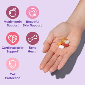 GNC Vitapak Femme 40+ Multivitamines 5-en-1 vue arrière de l'emballage