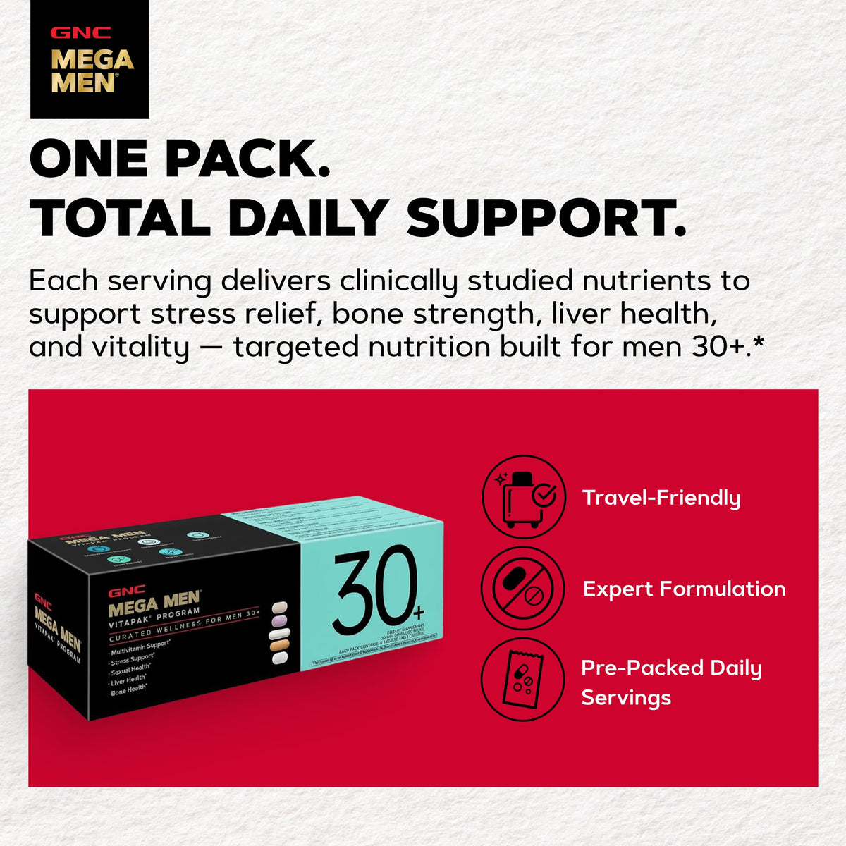 GNC Vitapak Program Hommes 30+ informations nutritionnelles