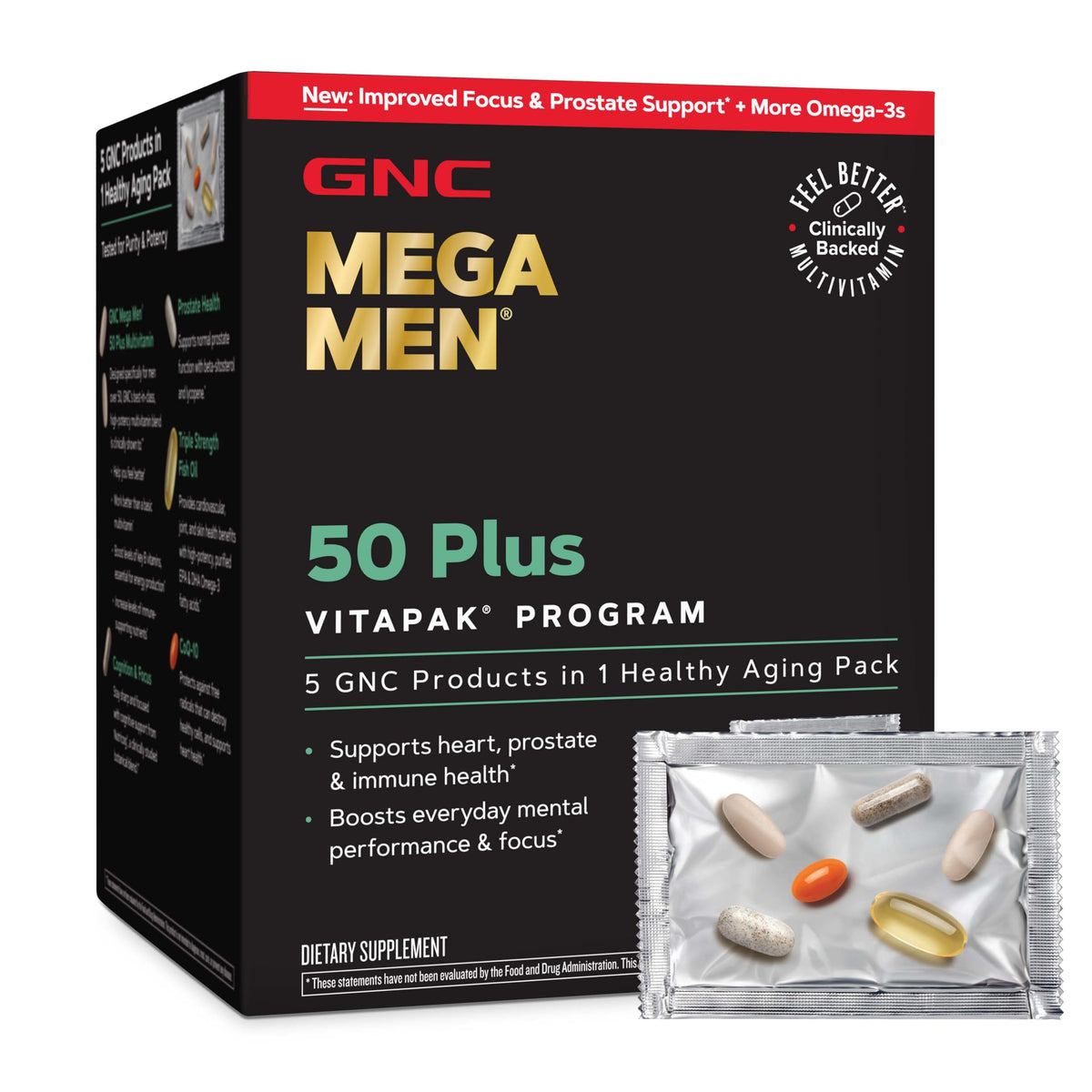 GNC Vitapak Programme Mega Men 50 Plus paquet avant