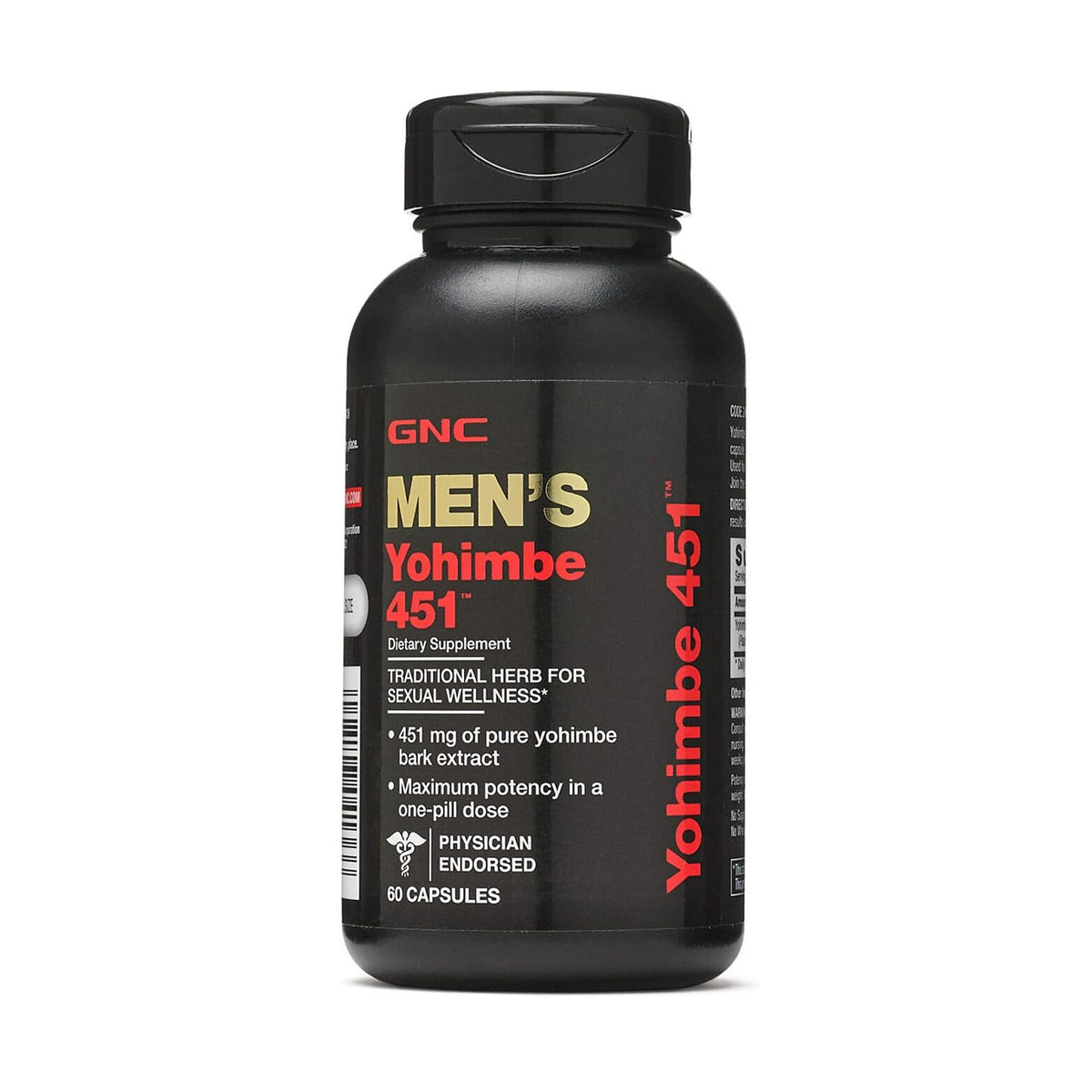 GNC Yohimbe 451 Extrait Pur 60 Capsules vue de face