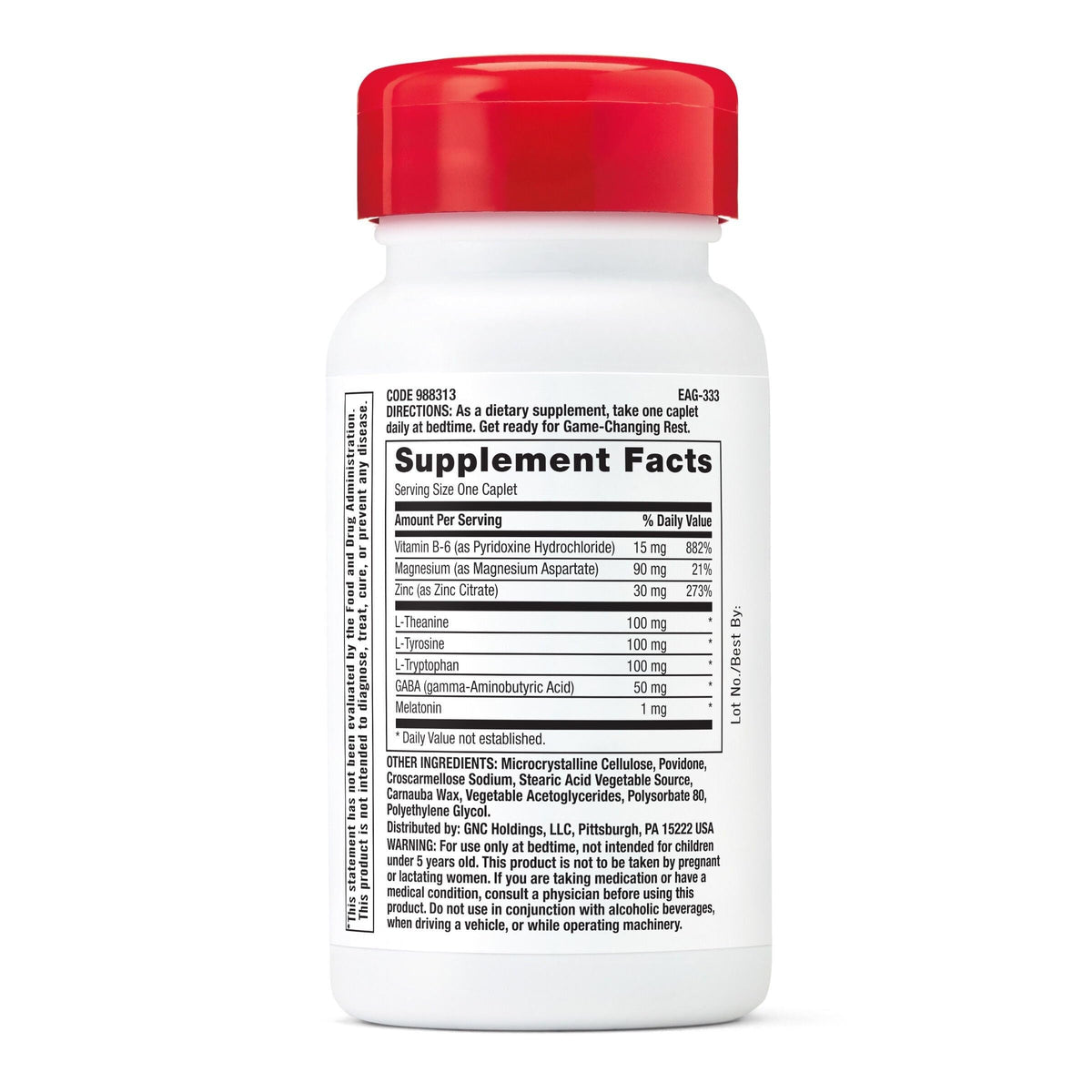 GNC Zinc Magnesium 60 comprimés côté
