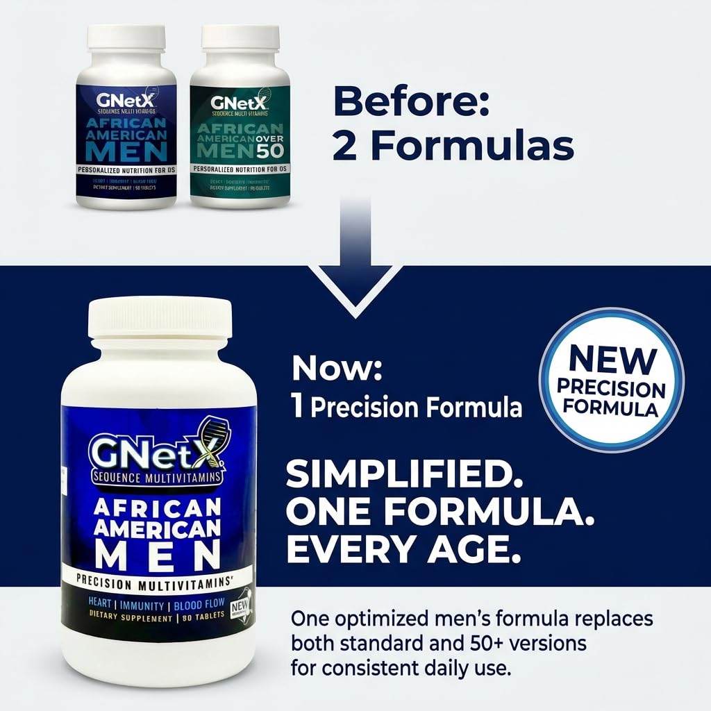 GNetX Multivitamines pour Hommes Afro-Américains - vue arrière de l'emballage