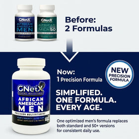 GNetX Multivitamines pour Hommes Afro-Américains - vue arrière de l'emballage