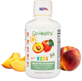 Go Healthy Natural Multivitamine Liquide Pêche Mangue bouteille vue de face