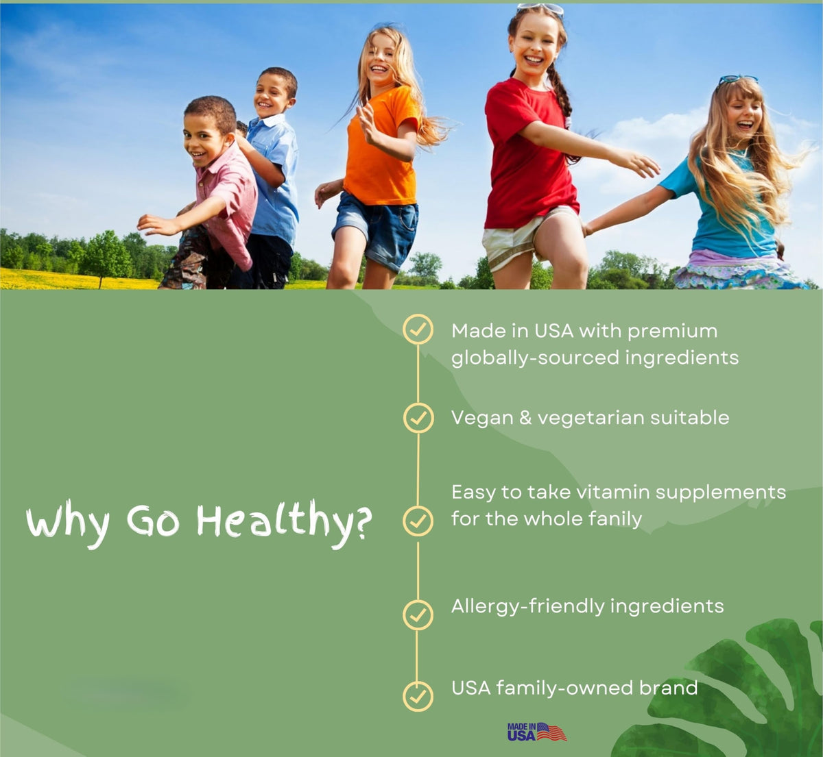 Go Healthy Natural Multivitamine Liquide Pêche Mangue en action avec enfants