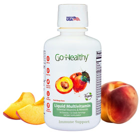 Go Healthy Natural Multivitamines Liquides 32 Portions Pêche Mangue vue avant