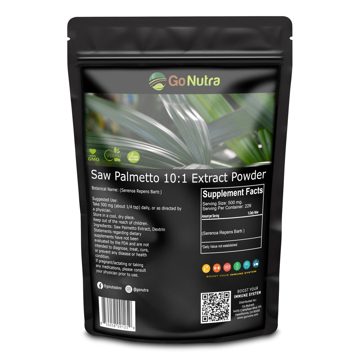 Go Nutra Extrait de Saw Palmetto 10:1 132g emballage avant