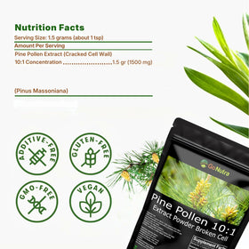 Go Nutra Pollen de Pin en Poudre 181g étiquette et informations