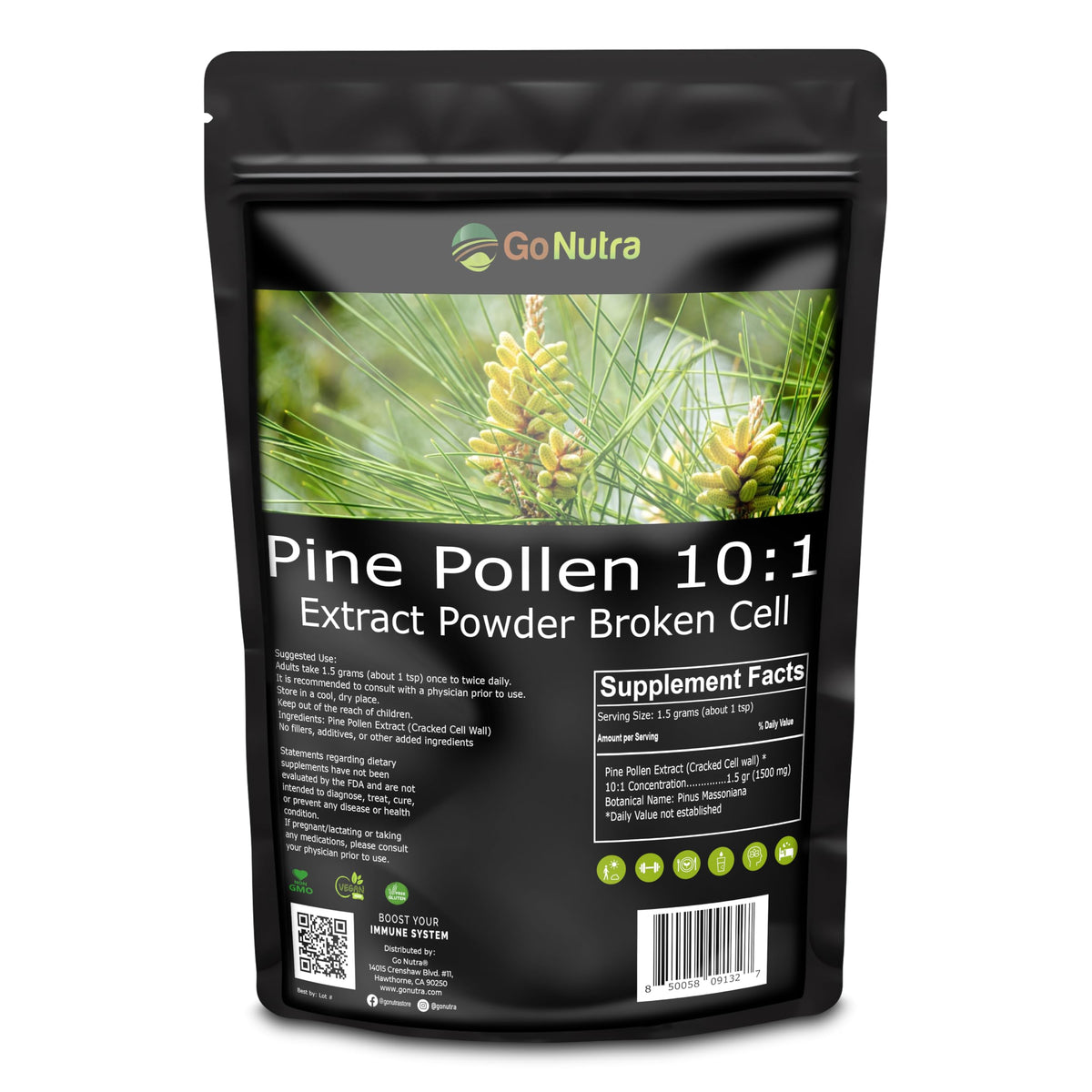 Go Nutra Pollen de Pin en Poudre 181g sachet avant