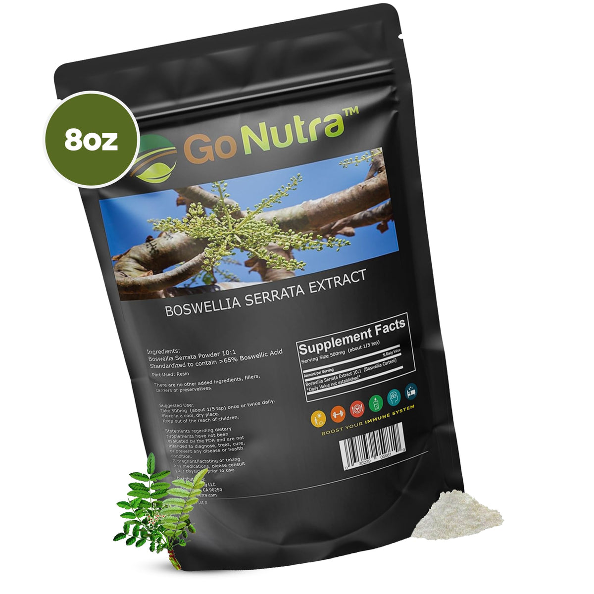 Go Nutra Poudre d'Extrait de Boswellia Serrata 240g à côté d'autres compléments
