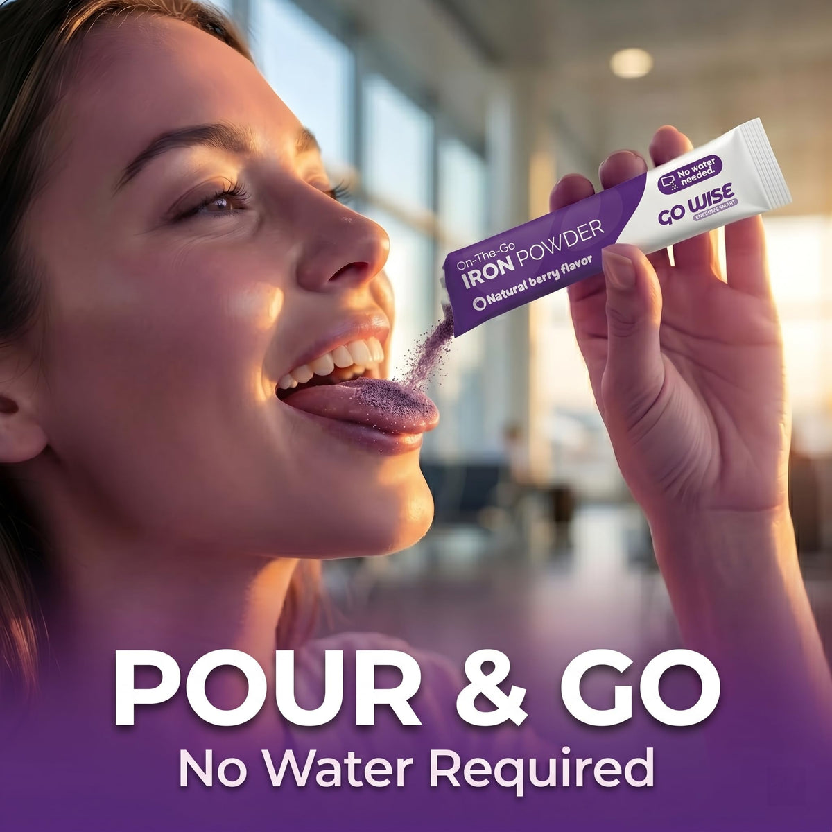 Go Wise Fer Poudre Saveur Baie, ingrédients et informations nutritionnelles