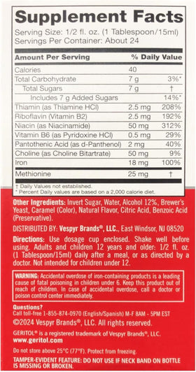 Gobelet doseur pour Geritol liquide B-vitamines