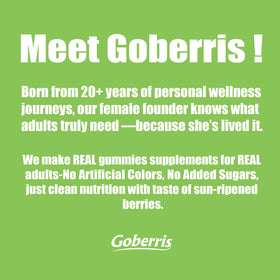 Goberris Gummies de Gomme de Guar, mise en scène avec des fruits