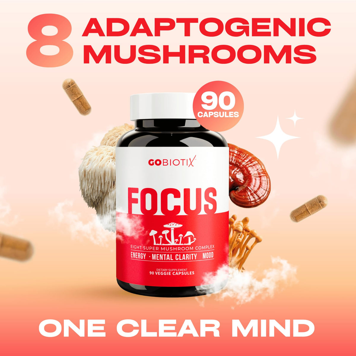 GOBIOTIX Complément Alimentaire Champignon Complexe 90 Capsules étiquette