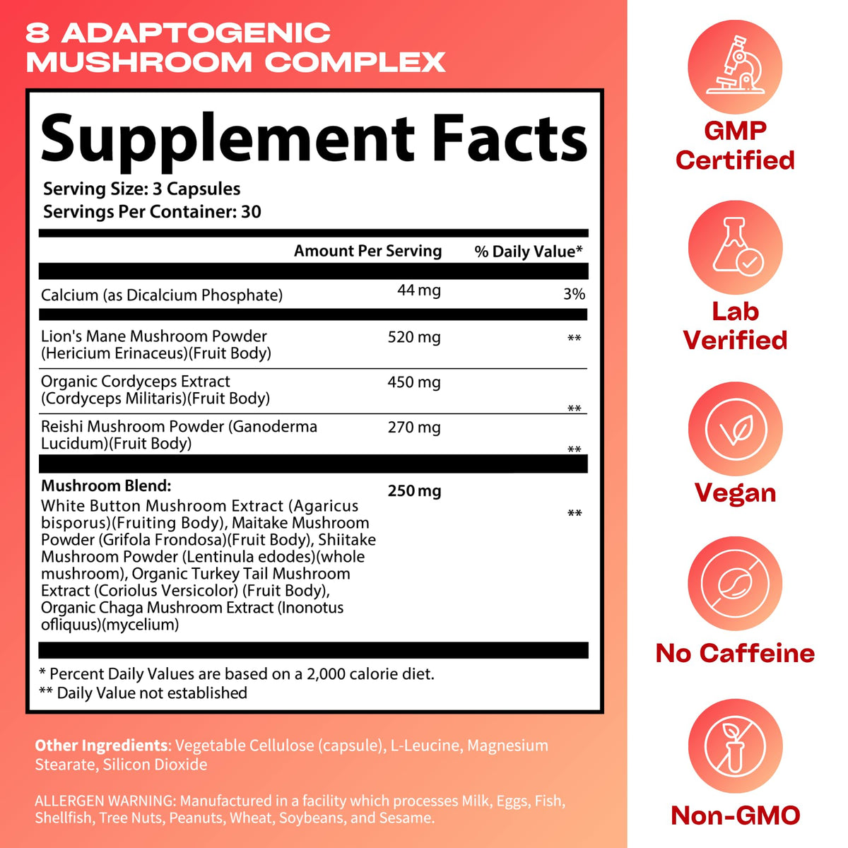 GOBIOTIX Complément Alimentaire Champignon Complexe 90 Capsules vue de haut