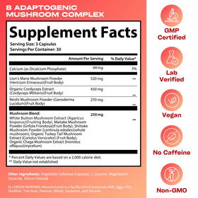 GOBIOTIX Complément Alimentaire Champignon Complexe 90 Capsules vue de haut