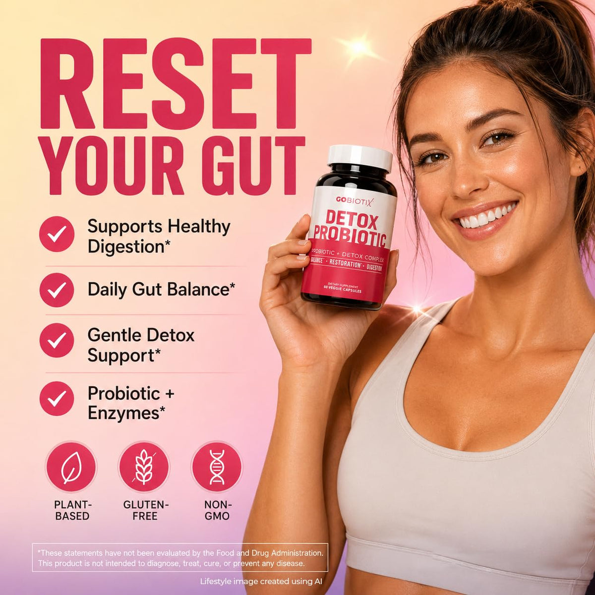 GOBIOTIX Complément Alimentaire Probiotique 60 Capsules étiquette