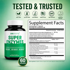 GOBIOTIX Enzymes daily - capsules sur une cuillère en bois