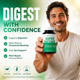 GOBIOTIX Enzymes daily - flacon ouvert avec capsules visibles