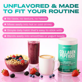 GOBIOTIX Poudre de Collagène Hydrolysé 410g avec smoothie