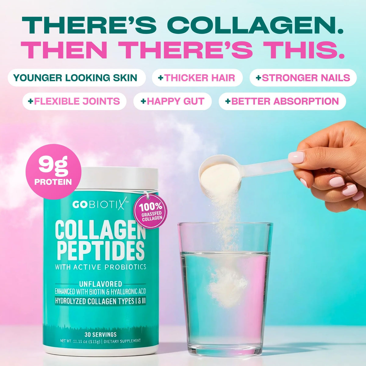 GOBIOTIX Poudre de Collagène Hydrolysé 410g vue arrière