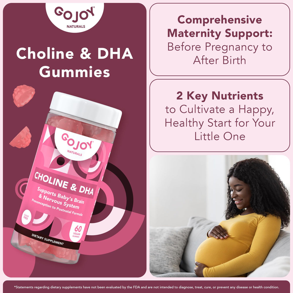 GOJOY NATURALS Gummies prénatales ouvertes avec gummies visibles