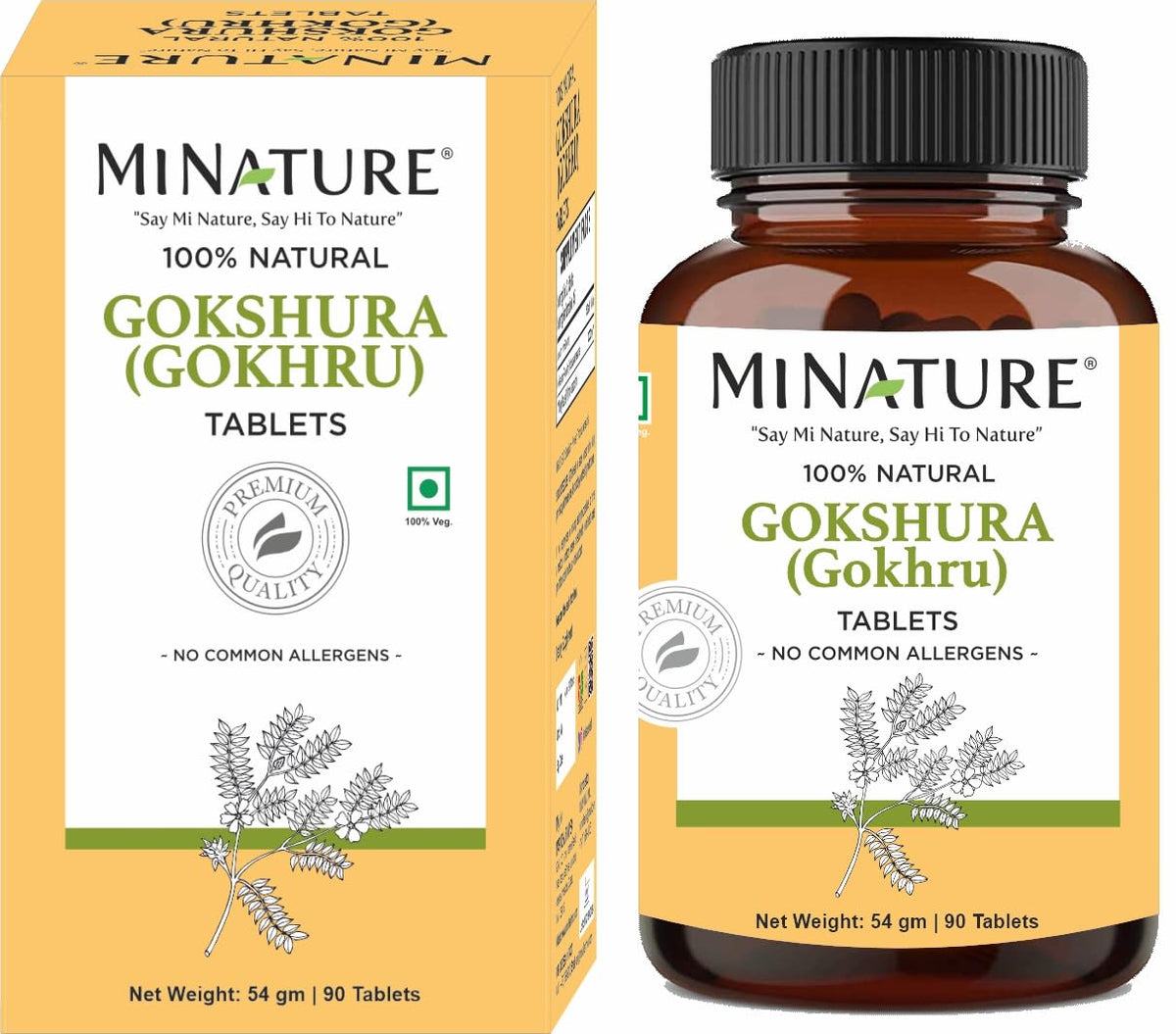 Gokshura minature sur une table avec des plantes