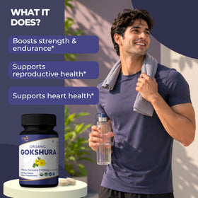 Gokshura ORGANIC SPREE en gros plan sur une surface blanche