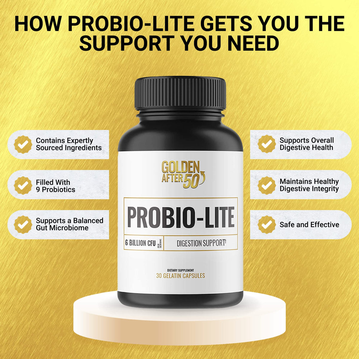 Golden After 50 Probio-Lite capsules dans un environnement naturel