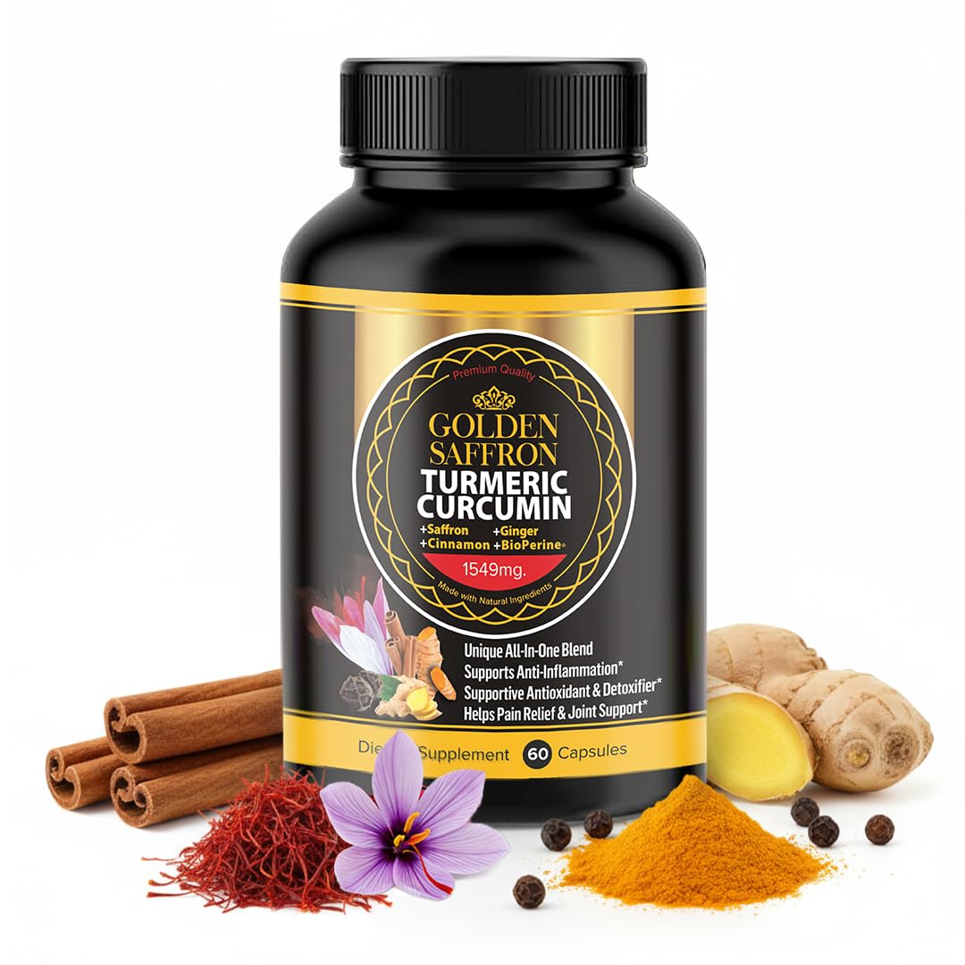 GOLDEN SAFFRON Complément Alimentaire Curcuma 1350mg vue de face