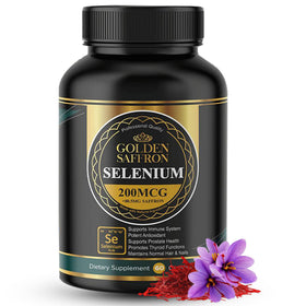 GOLDEN SAFFRON Complément Alimentaire Selenium 200mcg et Safran 88,5 mg - vue de face