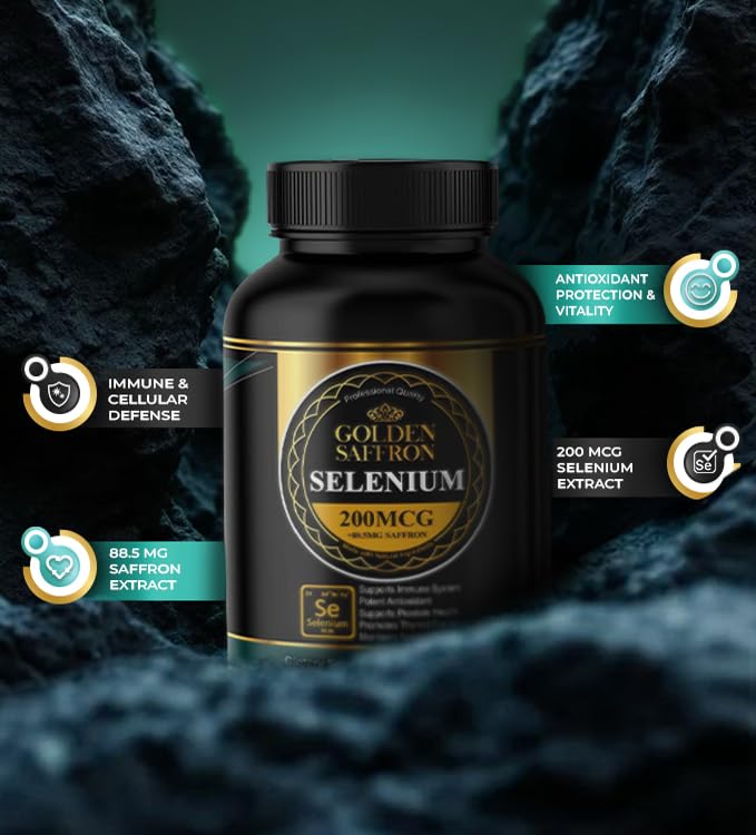 GOLDEN SAFFRON Complément Alimentaire Selenium 200mcg - étiquette du produit