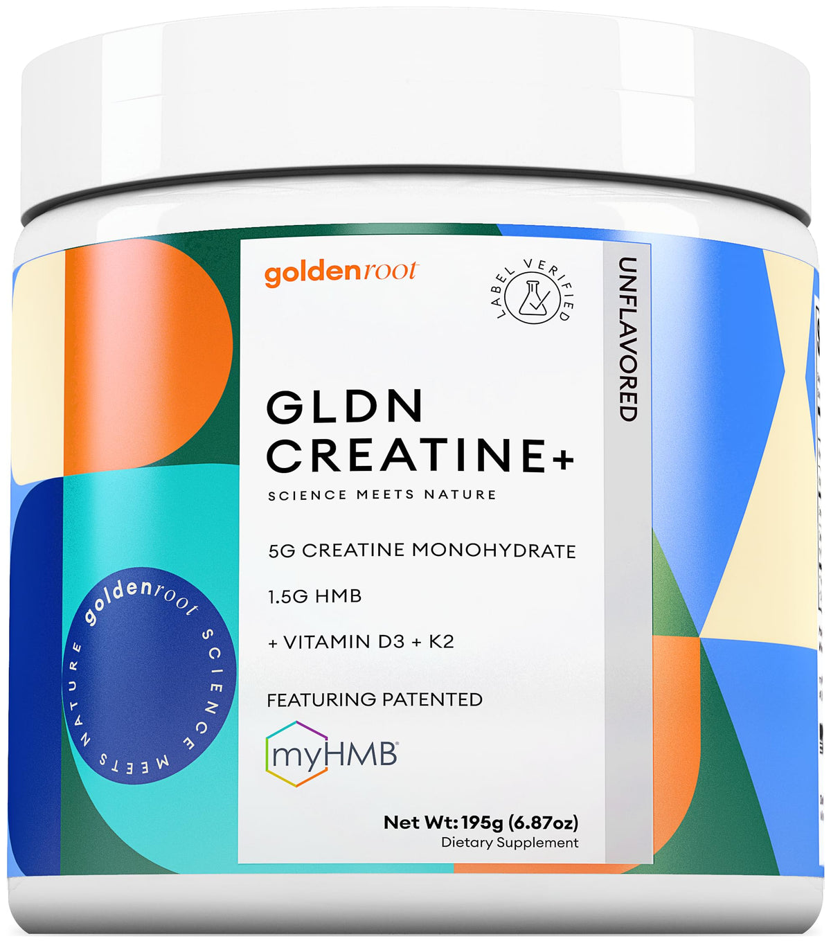 GoldenRoot Créatine HMB 259g vue de face