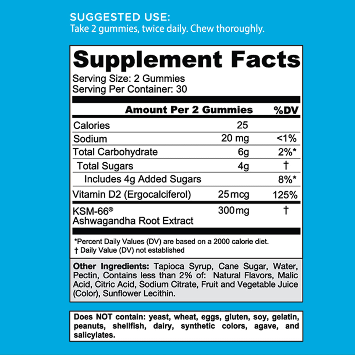 Goli Ashwagandha et Vitamine D gummies avec des ingrédients naturels