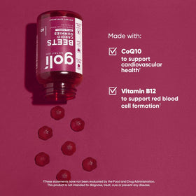 Goli Gummies à la betterave sur un fond neutre