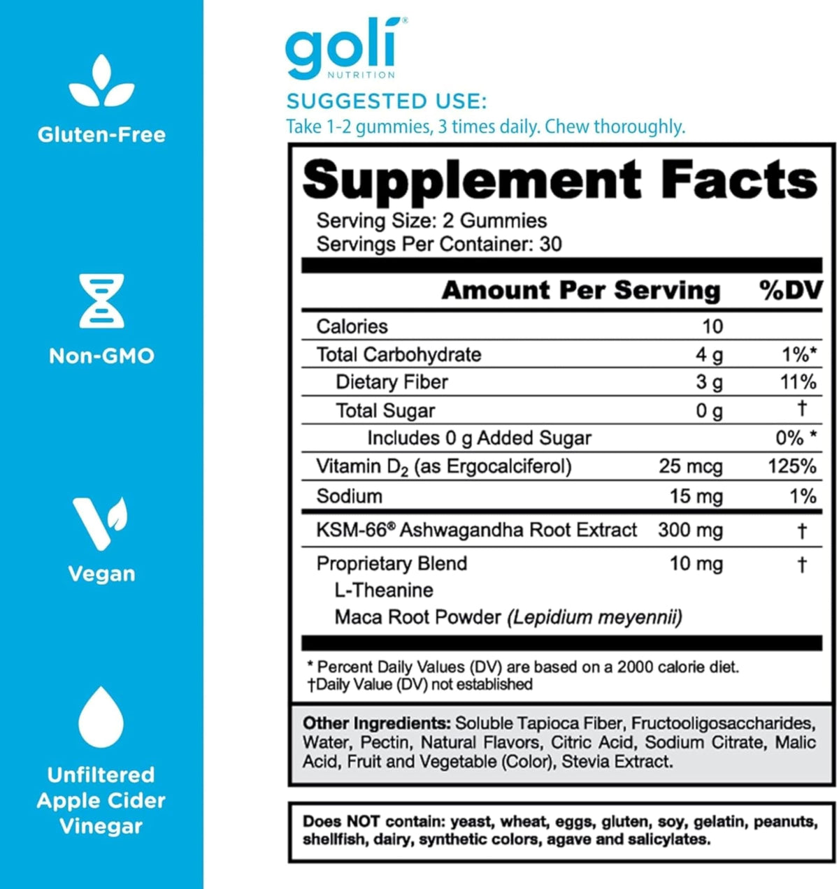Goli Gummies Ashwagandha avec Vitamine D