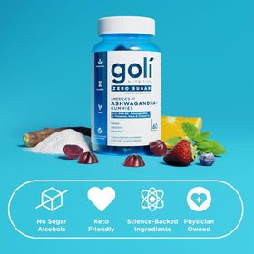 Goli Gummies Ashwagandha KSM-66 arrière de la bouteille
