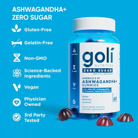 Goli Gummies Ashwagandha KSM-66 gummies en gros plan