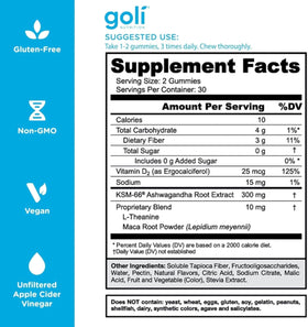 Goli Gummies Ashwagandha KSM-66 gummies sur une table