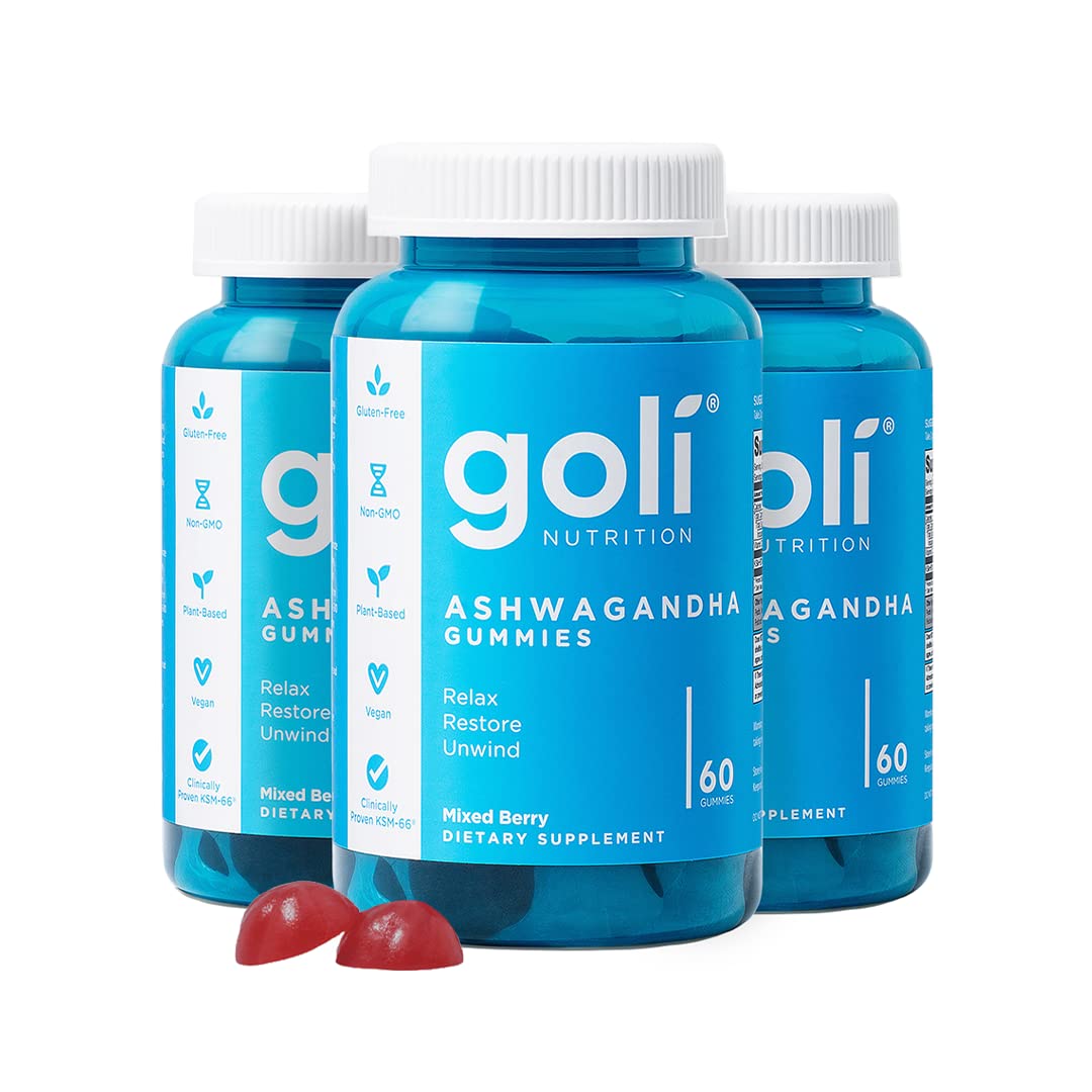 Goli Gummies Ashwagandha & Vitamine D paquet de 180 gélifiés en vue de face
