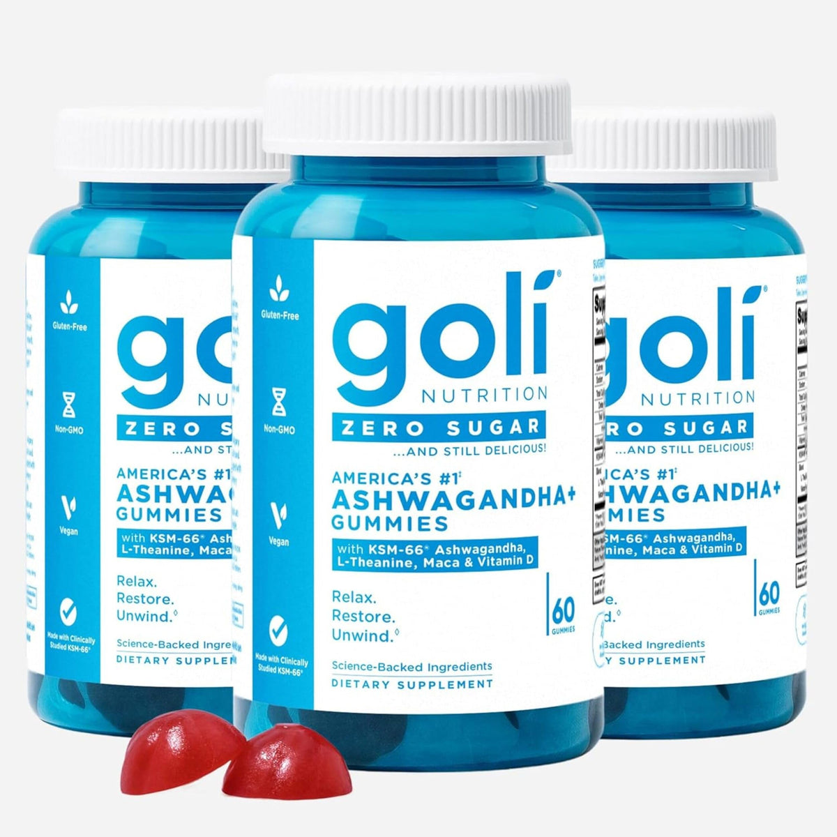 Goli Gummies Ashwagandha Zero Sucre 780g face avant